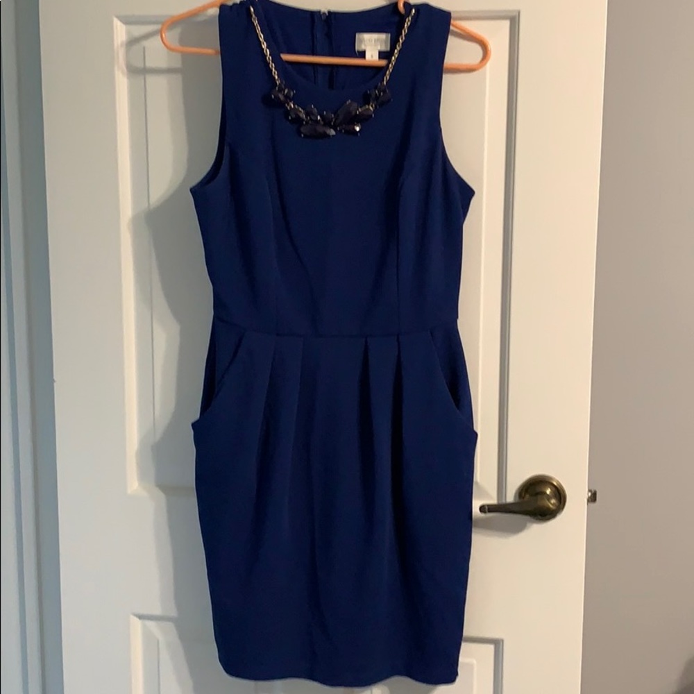 Blue dress with necklace